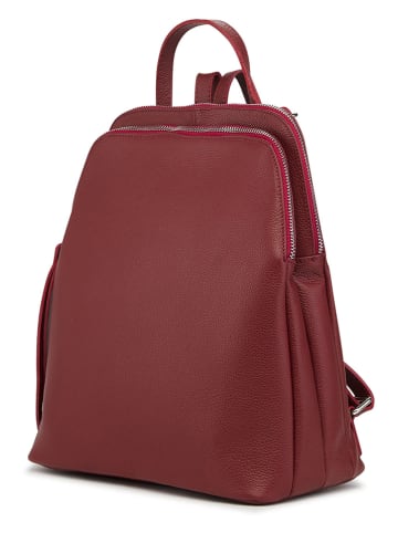 ORE10 Leder-Rucksack "Olow" in Bordeaux - (B)30 x (H)33 x (T)16 cm