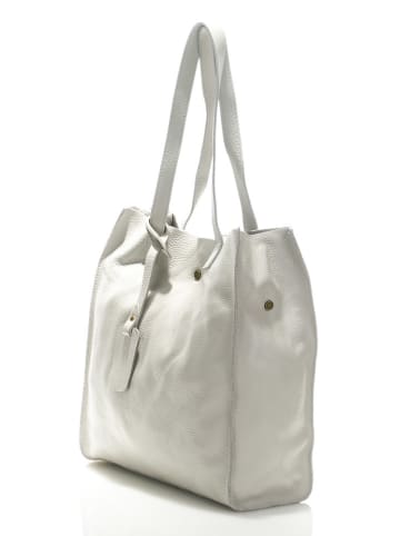 ORE10 Leder-Schultertasche "Aram" in Weiß - (B)34 x (H)28 x (T)12 cm