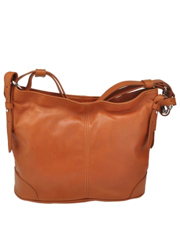 ORE10 Skórzana torebka "Roers" w kolorze jasnobrązowym - 34 x 24 x 12 cm