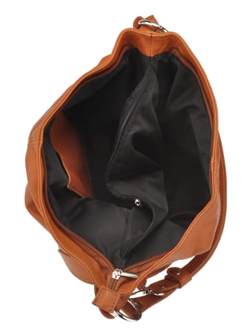 ORE10 Skórzana torebka "Roers" w kolorze jasnobrązowym - 34 x 24 x 12 cm