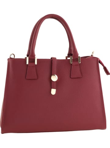 ORE10 Leren handtas "Mida" rood - (B)35 x (H)25 x (D)11 cm