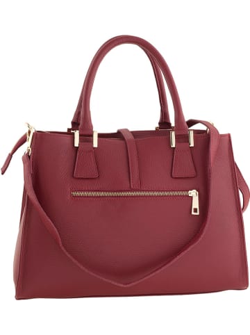 ORE10 Leren handtas "Mida" rood - (B)35 x (H)25 x (D)11 cm
