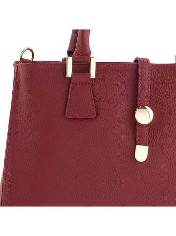 ORE10 Leder-Henkeltasche "Mida" in Rot - (B)35 x (H)25 x (T)11 cm