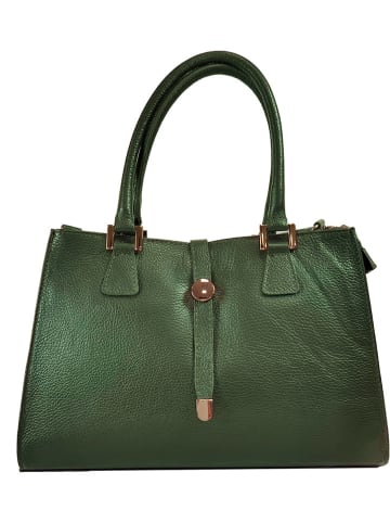 ORE10 Leren handtas "Mida" groen - (B)35 x (H)25 x (D)11 cm