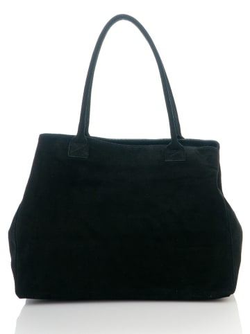 ORE10 Skórzany shopper bag "Plaso" w kolorze czarnym - 41 x 28 x 7 cm