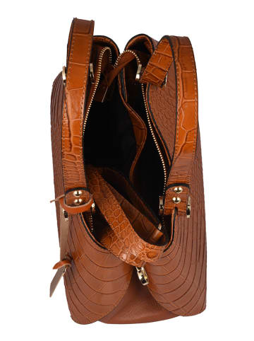 ORE10 Leder-Henkeltasche "Vestar" in Hellbraun - (B)21 x (H)26 x (T)10 cm