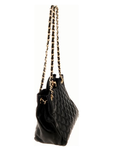 ORE10 Leren schoudertas "Farc" zwart - (B)28 x (H)26 x (D)12 cm