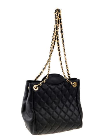 ORE10 Leren schoudertas "Farc" donkerblauw - (B)28 x (H)26 x (D)12 cm