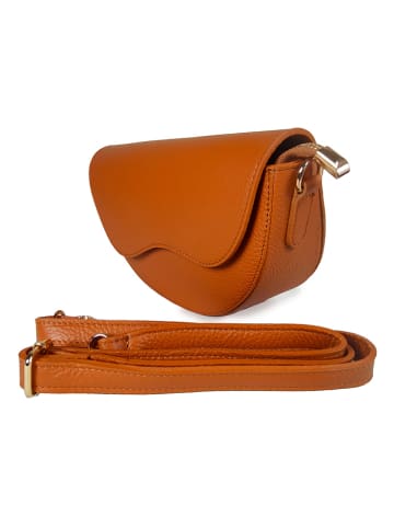 ORE10 Leren schoudertas "Brais" cognackleurig - (B)26 x (H)17 x (D)8 cm