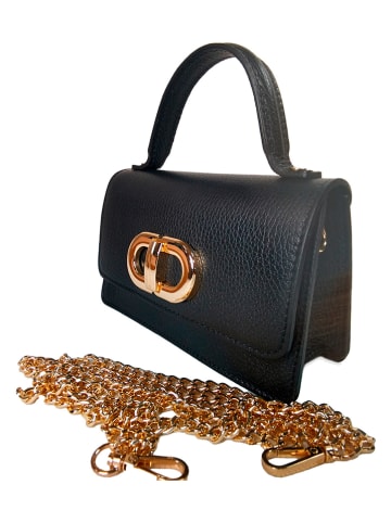 ORE10 Leren handtas "Saver" zwart - (B)20 x (H)20 x (D)7 cm