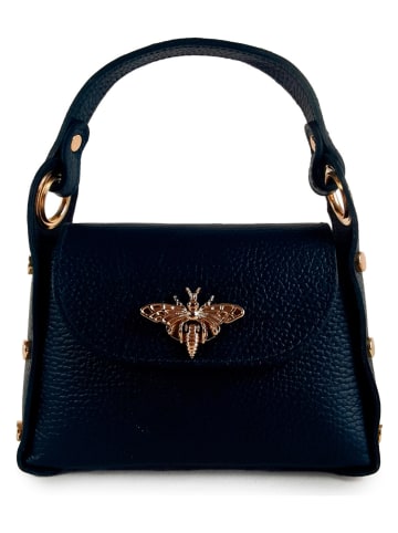 ORE10 Leder-Henkeltasche "Raser" in Dunkelblau - (B)17 x (H)12 x (T)6 cm