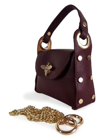 ORE10 Leder-Henkeltasche "Raser" in Bordeaux - (B)17 x (H)12 x (T)6 cm