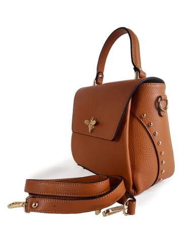 ORE10 Skórzana torebka "Liman" w kolorze jasnobrązowym - 22 x 22 x 12 cm