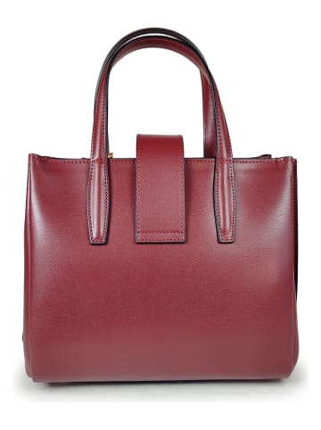 ORE10 Leder-Henkeltasche "Senio" in Bordeaux - (B)28 x (H)22 x (T)13 cm