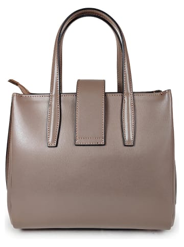 ORE10 Leren handtas "Senio" taupe - (B)28 x (H)22 x (D)13 cm