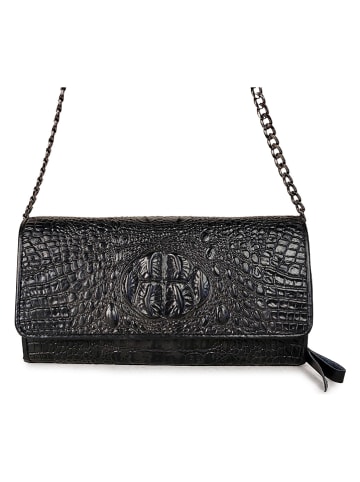 ORE10 Leder-Umhängetasche "Maris" in Schwarz - (B)25 x (H)14 x (T)4 cm