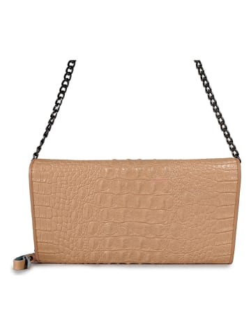 ORE10 Leren schoudertas "Maris" beige - (B)25 x (H)14 x (D)4 cm