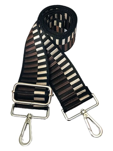 ORE10 Umhängeriemen "Square" in Grau/ Braun - (L)120 cm