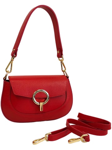 ORE10 Leder-Schultertasche in Rot - (B)15 x (H)24 x (T)5 cm