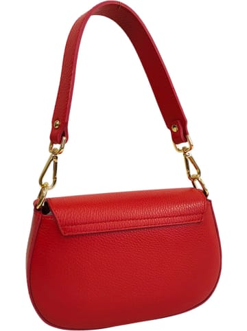ORE10 Leder-Schultertasche in Rot - (B)15 x (H)24 x (T)5 cm