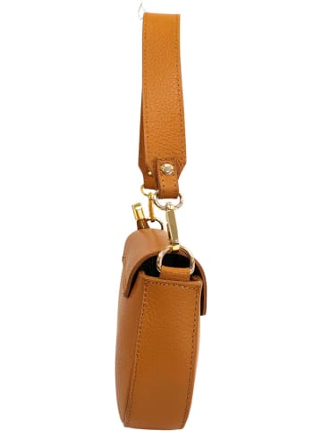 ORE10 Leder-Schultertasche in Cognac - (B)15 x (H)24 x (T)5 cm