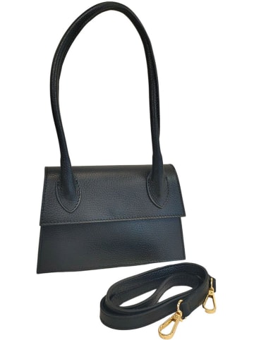 ORE10 Leder-Schultertasche in Schwarz - (B)26 x (H)13 x (T)7 cm