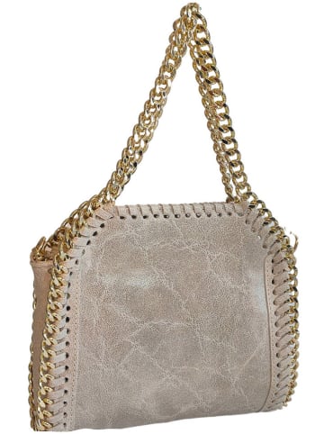 ORE10 Leder-Schultertasche in Beige - (B)22 x (H)23 x (T)6 cm