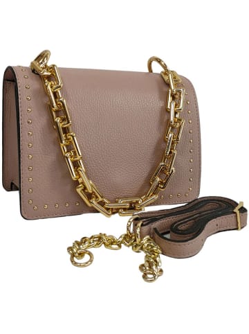 ORE10 Leder-Schultertasche in Rosa - (B)22 x (H)17 x (T)10 cm