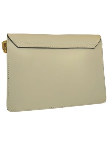 ORE10 Leder-Umhängetasche "Lazur" in Beige - (B)22 x (H)18 x (T)7 cm