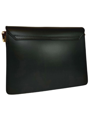 ORE10 Leren schoudertas "Lazur" zwart - (B)22 x (H)18 x (D)7 cm