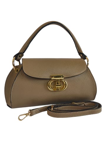 ORE10 Skórzana torebka w kolorze khaki - 34 x 17 x 12 cm