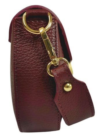 ORE10 Leder-Henkeltasche "Stross" in Dunkelrot - (B)24 x (H)16 x (T)5 cm