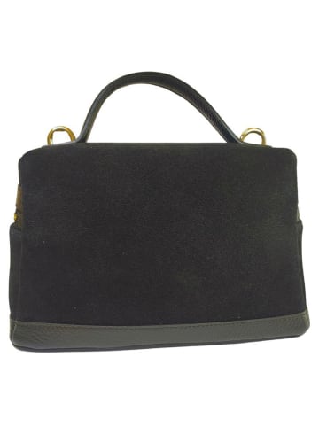 ORE10 Skórzana torebka "Lazur" w kolorze czarnym - 24 x 15 x 9 cm