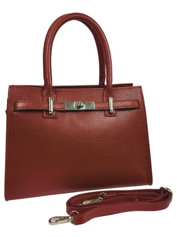 ORE10 Leder-Henkeltasche "Waser" in Rot - (B)28 x (H)20 x (T)13 cm