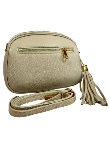 ORE10 Leren schoudertas "Bristol" beige - (B)23 x (H)6 x (D)9 cm