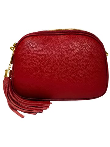 ORE10 Leren schoudertas "Bristol" rood - (B)23 x (H)6 x (D)9 cm