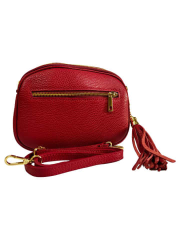 ORE10 Leder-Umhängetasche "Bristol" in Rot - (B)23 x (H)6 x (T)9 cm