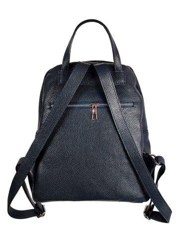 Florence Bags Skórzany plecak "Lacona" w kolorze granatowym - 34 x 28 x 16 cm