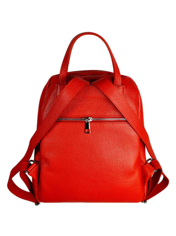 Florence Bags Skórzany plecak "Lacona" w kolorze czerwonym - 34 x 28 x 16 cm
