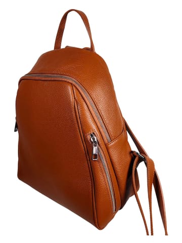 Florence Bags Leder-Rucksack "Lacona" in Hellbraun - (B)34 x (H)28 x (T)16 cm