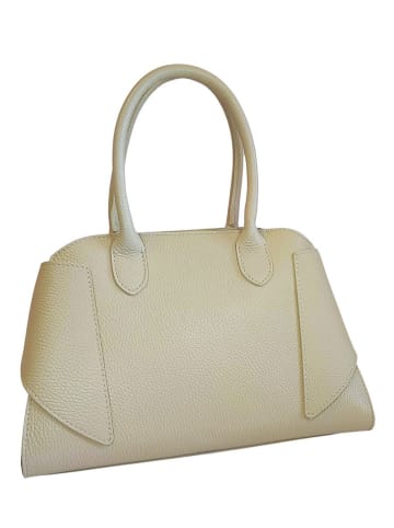 Florence Bags Leder-Henkeltasche "Osmar" in Beige - (B)32 x (H)20 x (T)19 cm