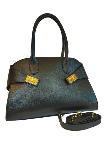 Florence Bags Skórzana torebka "Osmar" w kolorze czarnym - 32 x 20 x 19 cm