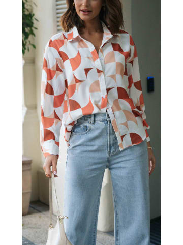 Milan Kiss Bluse in Weiß/ Orange