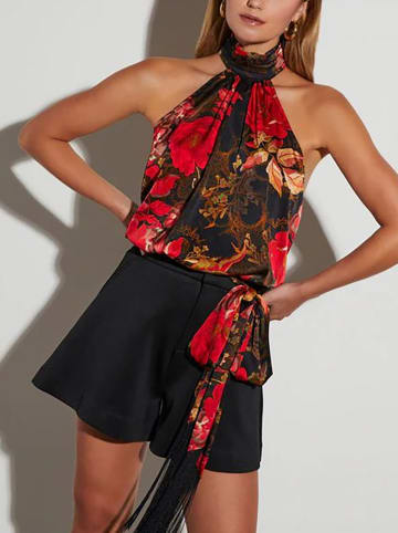 Milan Kiss Blousetop zwart/rood