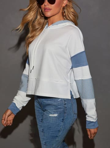 Milan Kiss Hoodie in Creme/ Blau