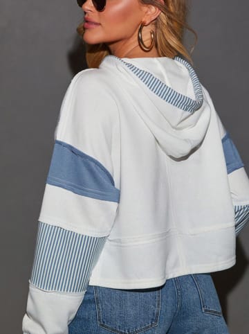 Milan Kiss Hoodie in Creme/ Blau
