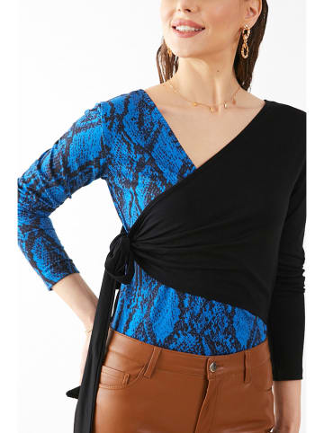 Milan Kiss Blouse blauw/zwart