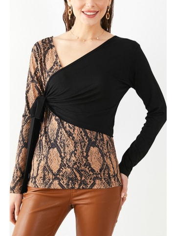 Milan Kiss Blouse lichtbruin/zwart