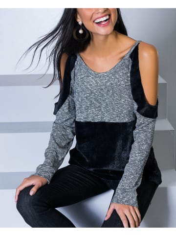 Milan Kiss Blouse grijs/zwart