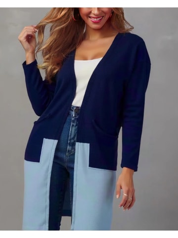 Milan Kiss Cardigan in Dunkelblau/ Hellblau